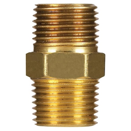 Homeplus+ ATC 1/4 in. MPT X 1/4 in. D MPT Yellow Brass Hex Nipple 6JC101010721013